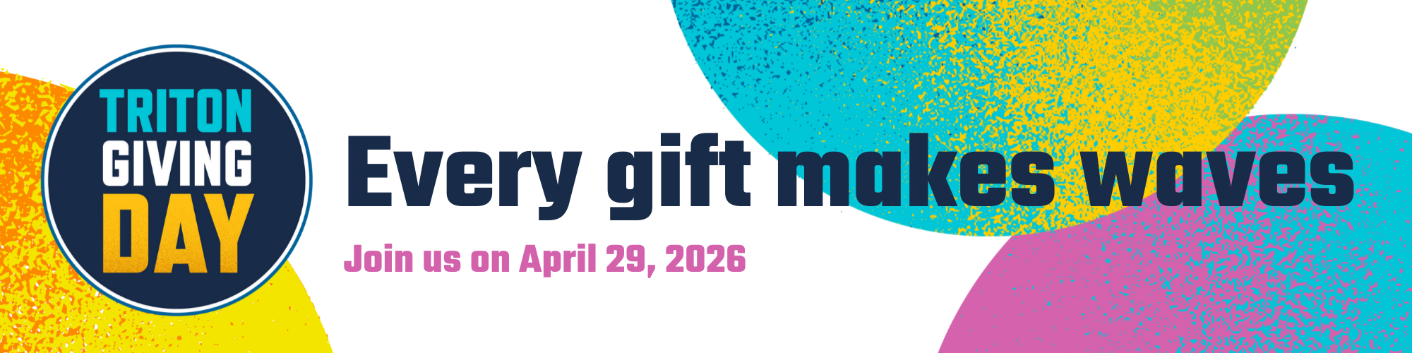 Triton Giving Day Banner "Every gift makes waves."